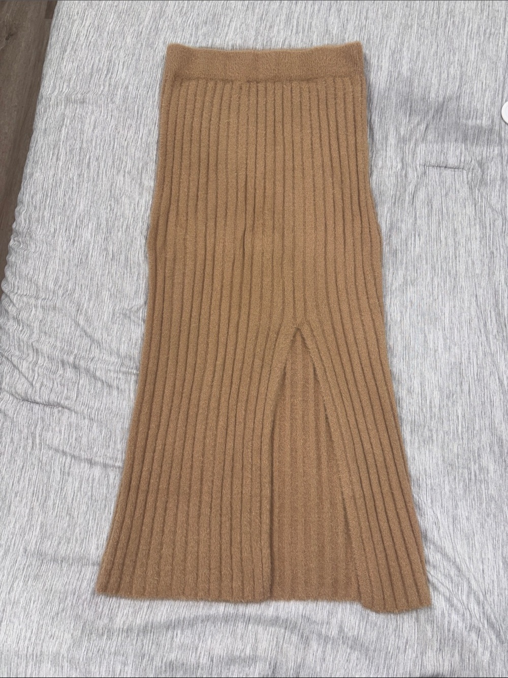 aerie Camel Ribbed Maxi Skirt